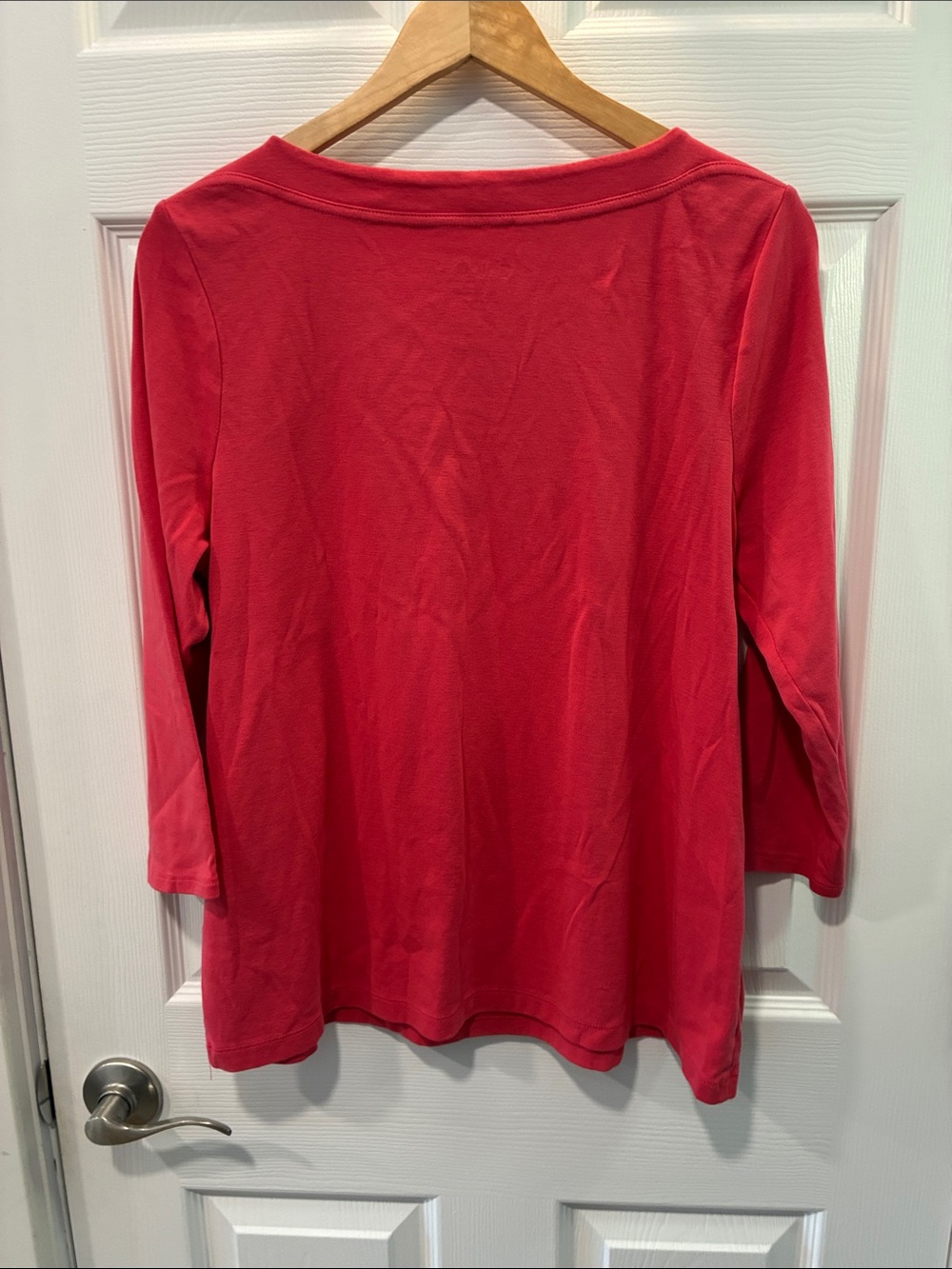 Chico's Scoop Neck Long Sleeve Top - Coral Red - Picture 5 of 8